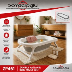 ZP461 ZAMBAK KATLANIR BEBE KÜVET 30LT