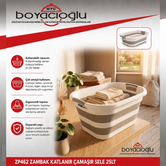 ZP462 ZAMBAK KATLANIR ÇAMAŞIR SELE 25LT