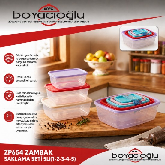 ZP654 ZAMBAK SAKLAMA SETİ 5Li(1-2-3-4-5)
