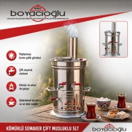 KÖMÜRLÜ SEMAVER ÇİFT MUSLUKLU 5LT