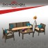 VİOLET SANTANA 3LÜ RATTAN OTURMA TAKIMI-KAHVE