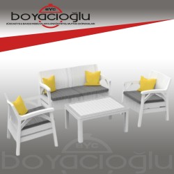 VİOLET SANTANA 2Lİ RATTAN OTURMA TAKIMI-BEYAZ