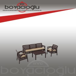 VİOLET SANTANA 3LÜ OTURMA TAKIMI-KAHVE