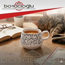 KARACA KEDİ MUG KUPA BARDAK 450ML