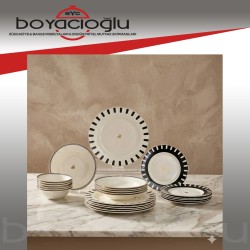 KARACA ELEGANCE BONE 50.YIL KORE 24 PRÇ YEMEK TAKIMI