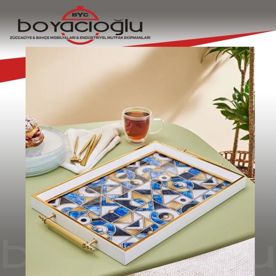 KARACA NOLA 49X29 CM DİKD.CAM TEPSİ