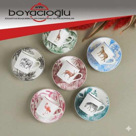 KARACA JUNGLE 6LI KAHVE FİNCAN TK.