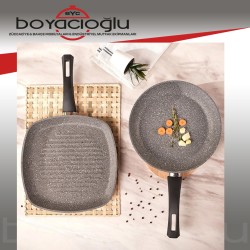KARACA GRIS BİOGRANİT TAVA SET KARE+YUV