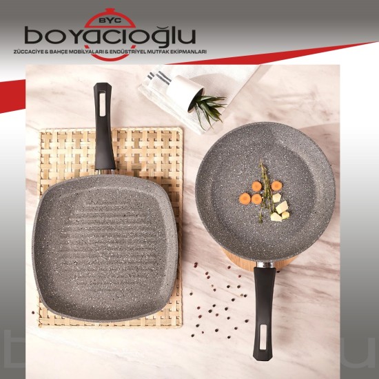 KARACA GRIS BİOGRANİT TAVA SET KARE+YUV