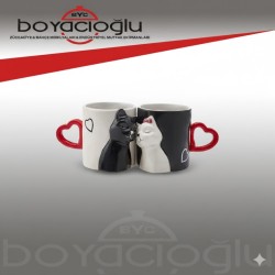 KARACA LOVE CAT İKİLİ KUPA BARDAK
