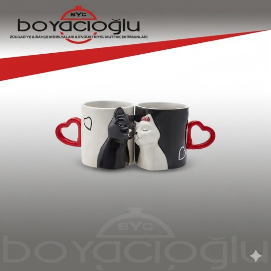 KARACA LOVE CAT İKİLİ KUPA BARDAK