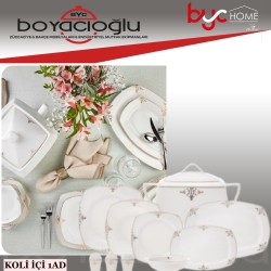  KARACA SQUARE BONE MILANIA 60PRÇ YEMEK TAKIMI