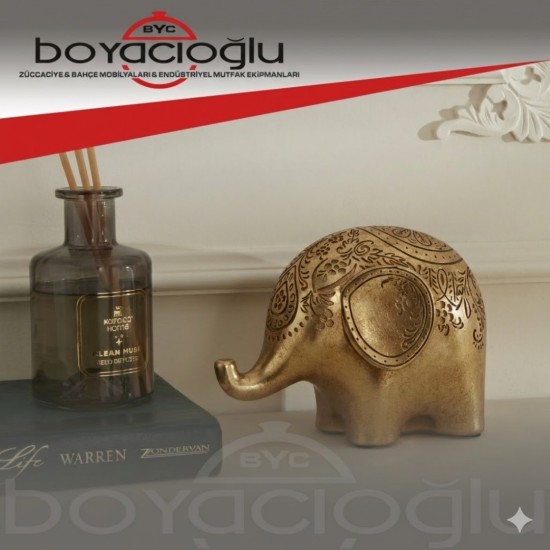 KARACA ELEPHANT BİBLO 16,5X9,8X11,8CM, GOLD