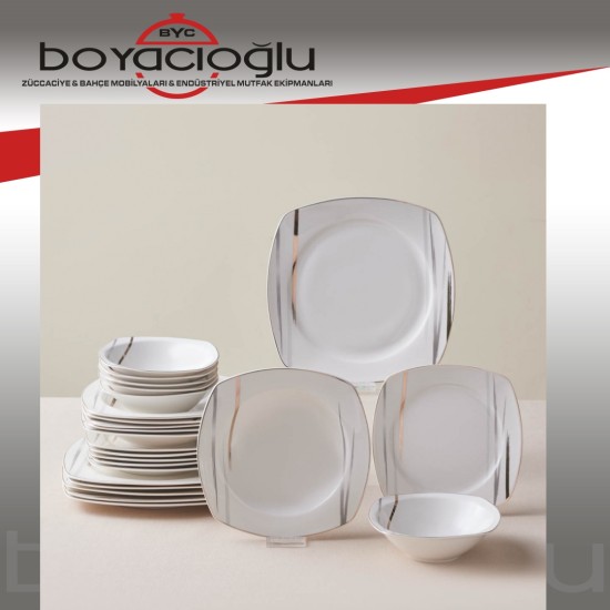 KARACA SQUARE BONE BERA 24PRÇ YEMEK TAKIMI KARACA SQUARE BONE BERA 24PRÇ YEMEK TAKIMI
