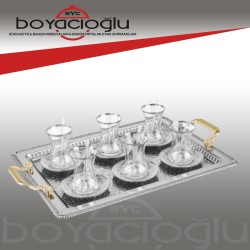 KARACA DENİZ TEPSİLİ ÇAY SET 19PRÇ