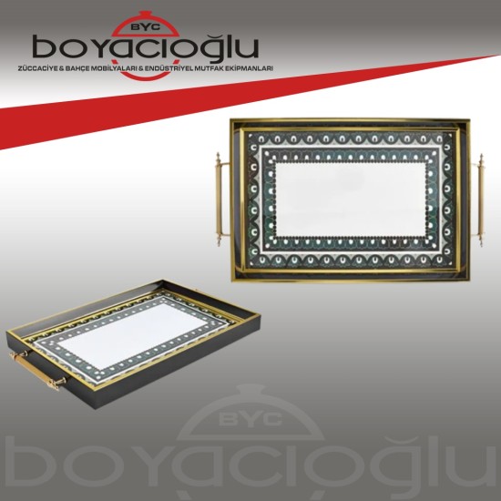 KARACA LAGADA DİKDÖRTGEN TEPSİ