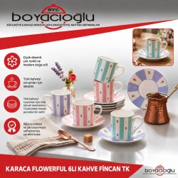 KARACA FLOWERFUL 6LI KAHVE FİNCAN TK