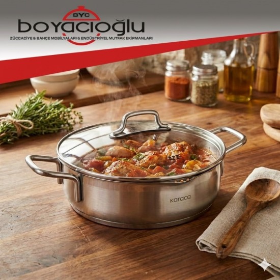 KARACA POWERSTEEL ÇELİK TENCERE BASIK 24CM