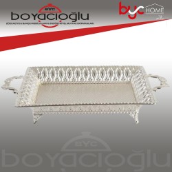 102Q91333 GÜMÜŞ AYAKLI TEPSİ