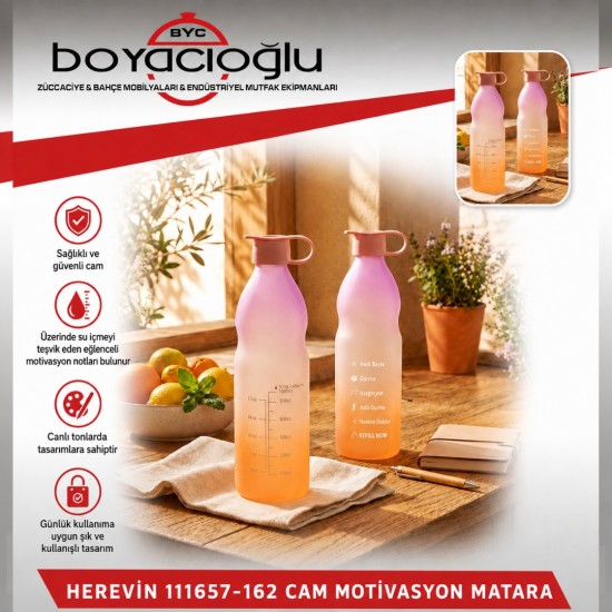 HEREVİN 111657-162 CAM MOTİVASYON MATARA