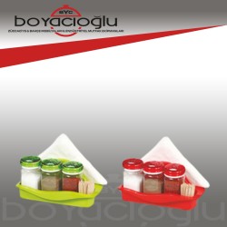 122070-100 BELLA 3X160 CC TUZLUK BİBERLİK SETİ-3RENK KARIŞIK