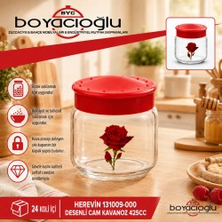 HEREVİN 131009-000 DESENLİ CAM KAVANOZ 425CC