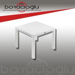 NOVUSSI 90X90 CAMSIZ MASA BEYAZ