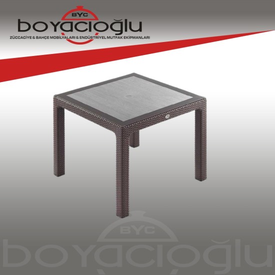 NOVUSSI 90X90 CAMLI MASA KAHVERENGİ NOVUSSI 90X90 CAMLI MASA KAHVERENGİ