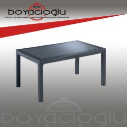 NOVUSSI 90x150 CAMLI MASA ANTRASİT