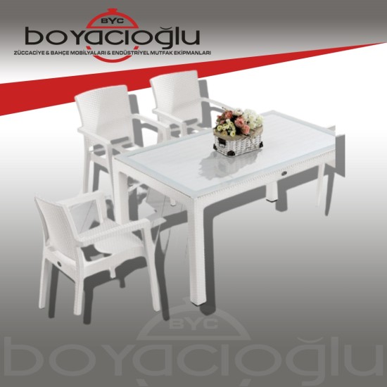 NOVUSSİ LİVERNO 6LI RATTAN SET BEYAZ