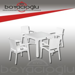 NOVUSSI ZENİT 4LÜ RATTAN SET BEYAZ