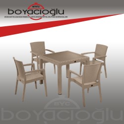NOVUSSI ZENİT 4LÜ RATTAN SET CAPPUCCINO