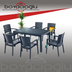 NOVUSSI LİVERNO 6LI RATTAN SET ANTRASİT