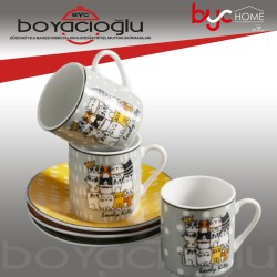 KARACA KITTY 6 LI FİNCAN TAKIMI 