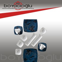 KARACA FINE PEARL KARE MIDNIGHT KAHVALTI SETİ 26 PRÇ