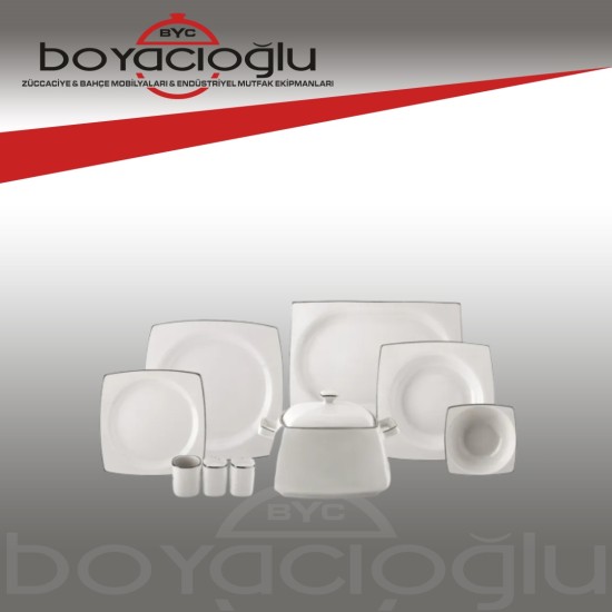KARACA TALIA CREAM KARE YEMEK TAKIMI 60 PRÇ KARACA TALIA CREAM KARE YEMEK TAKIMI 60 PRÇ