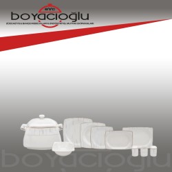KARACA BATİK CREAM GOLD KARE YEMEK TAKIMI 60 PRÇ 