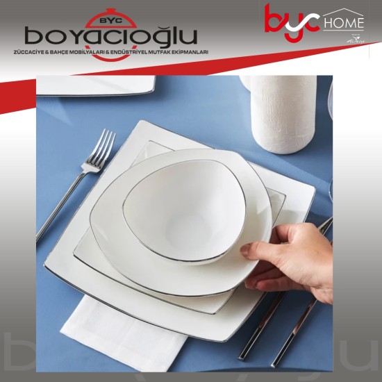 KARACA LUCIA CREAM KARE YEMEK TAKIMI 60 PRÇ