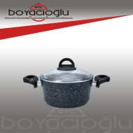 KARACA DARK STONE BIO GRANIT DERİN TENCERE 24CM