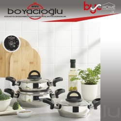 KARACA FLORYA ÇELİK SAHAN SET 6PRÇ SİYAH