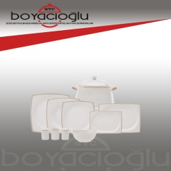 KARACA RAISA CREAM KARE YEMEK TAKIMI 60 PRÇ