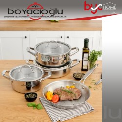 KARACA 3PLY POWER STEEL ÇELİK TENCERE SET 7 PRÇ SET