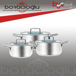 KARACA ARYA MIDI ÇELİK TENCERE SET 6 PARÇA 