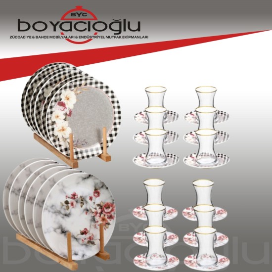 BUENOS PASTA TABAKLI 18 PRÇ ÇAY SETİ
