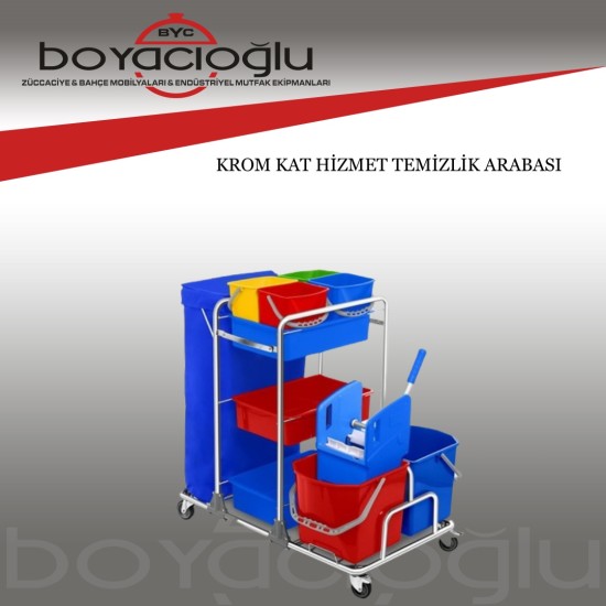 KROM KAT HİZMET TEMİZLİK ARABASI KROM KAT HİZMET TEMİZLİK ARABASI