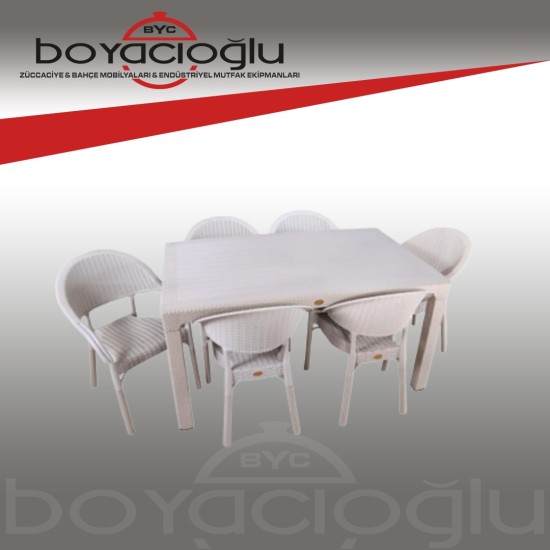 MEVSİM CAMLI RATTAN BAMBU MASA TAKIMI-KAPİÇİNO
