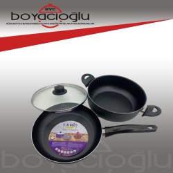 EBRİŞ 2Lİ TEFLON 24CM TAVA 24CM TENCERE SET 