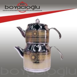 PEGASUS KLARA DESENLİ ÇAYDANLIK AİLE METAL KULP