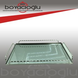 GÜMÜŞ BURGULU AYNALI TEPSİ  KÇK 26CM