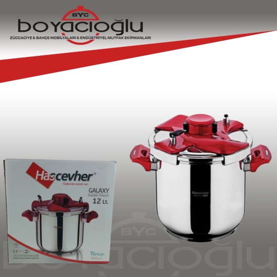 HASCEVHER GALAXY DÜDÜKLÜ TENCERE MATİK 12LT HASCEVHER GALAXY DÜDÜKLÜ TENCERE MATİK 12LT